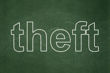 Obraz premium Privacy concept: text Theft on Green chalkboard background