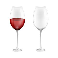 Wineglass with red wine. Illustration isolated on background. Graphic concept for your design