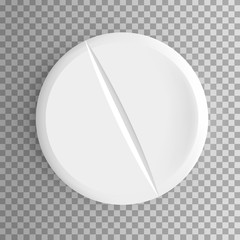 Realistic pill. Illustration isolated on background. Graphic concept for your design