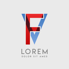 Naklejka premium FV logo letters with 