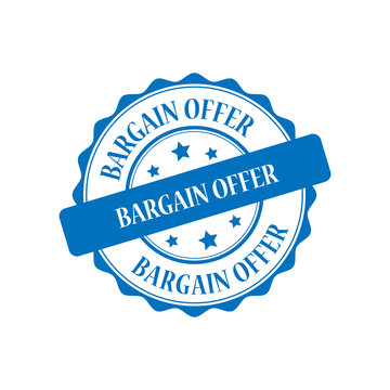 Bargain offer blue stamp illustration