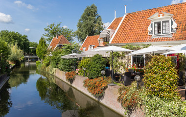 Historic houses at a canal in Edam