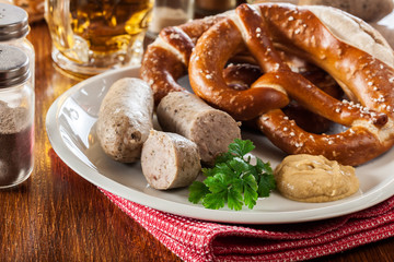 Bavarian breakfast with white sausage