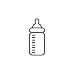 Baby feeding bottle vector line icon
