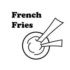 French fries logo in simple style