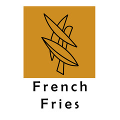 French fries icon in simple style