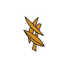 French fries logo in cartoon style