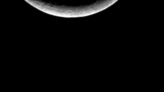 Abstract Clip of the Magnified Moon Descending into Fram