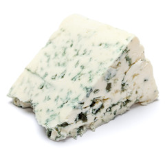 blue cheese on a white background. Clipping path