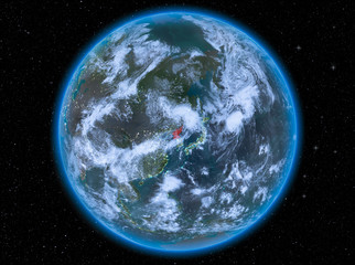 North Korea at night on Earth
