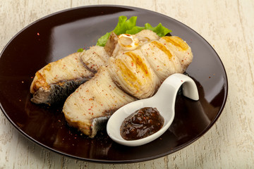 Grilled shark steak