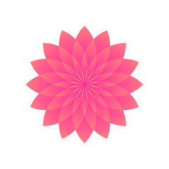 Pink lotus - symbol of yoga, wellness, beauty and spa. Vector illustration.