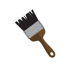 Simple Paintbrush Drawing Object Vector Illustration Graphic