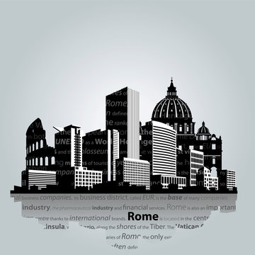 Rome cityscape. Vector illustration