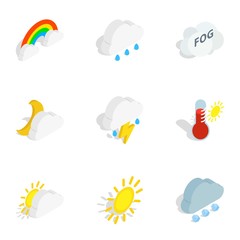 Obraz premium Climate icons, isometric 3d style