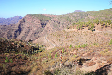 Fototapeta na wymiar Red canyon on Gran Canaria Island, Canary Islands, Spain