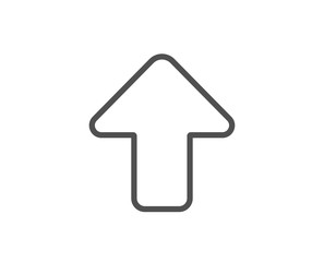 Upload arrow line icon. Direction Arrowhead symbol. Navigation pointer sign. Quality design element. Editable stroke. Vector