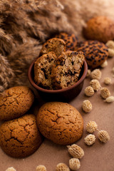 Rusks with milk on a plate