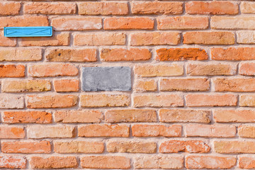 Wallpaper of an antique red brick wall with letterbox