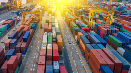 container,container ship in import export and business logistic,By crane,Trade Port , Shipping,cargo to harbor.Aerial view,Water transport,International,Shell Marine,transportation,logistic,trade,port