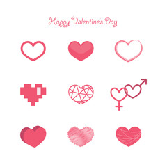 Collection of various hearts