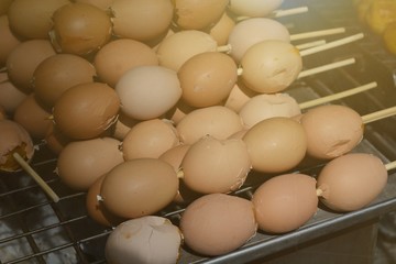 grilled eggs closeup