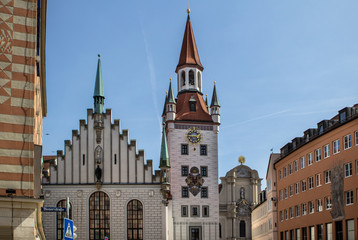 Fototapeta na wymiar Old Town Hall with Tower, Munich, Germany
