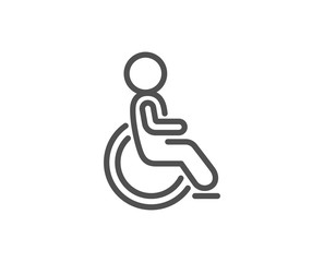 Disabled line icon. Handicapped wheelchair sign. Person transportation symbol. Quality design element. Editable stroke. Vector
