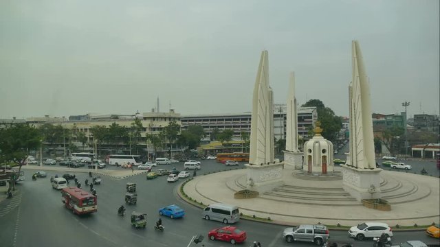 Time lapse monument democracy in Bangkok,Thailand 
