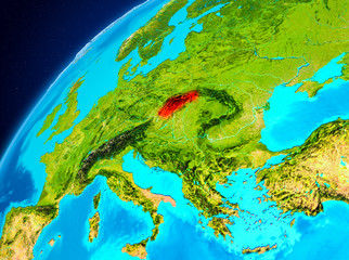 Fototapeta na wymiar Slovakia on Earth from space