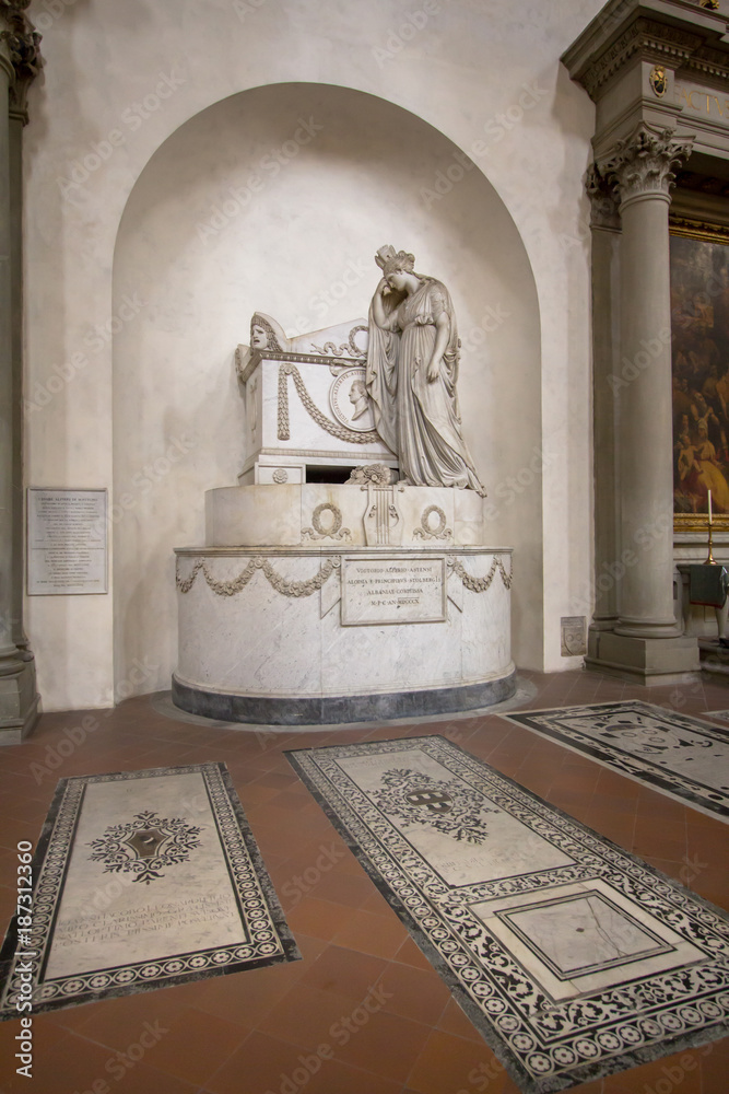 Wall mural grave in basilica of santa croce, florence