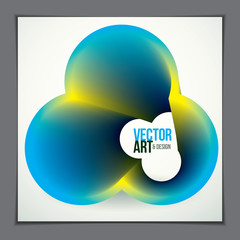 Vector of modern abstract shape, 3d flower shape gradient. 3d flower shape, vector abstract art. Perfect for gift card,cover,poster or brochure. Bright color wave dimensional object.