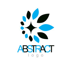 Vector abstract geometric shape best for use as creative business logo.