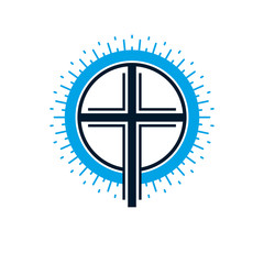 Obraz premium Christian Cross true belief in God vector symbol, Christianity religion icon.