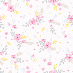 Obraz na płótnie Canvas Seamless floral pattern vector illustration.