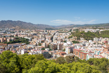 Fototapeta premium Panorama miasta Malaga, widziana z zamku Gibralfaro