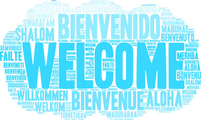 International Welcome Word Cloud. Each word used in this word cloud is another language's version of the word Welcome.