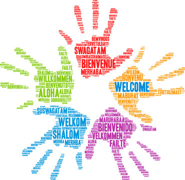 International Welcome Word Cloud. Each word used in this word cloud is another language's version of the word Welcome.