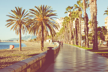 Malagueta beach in Malaga, Andalusia