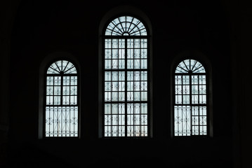 Large arched Windows in the old Church