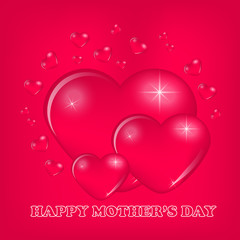 Happy Mother Day Card Design hearts.