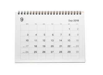 Minimal desk calendar 2018 isolated