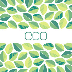 Green leaves. Texture for cosmetics, tea production, live food, environmental themes. Vector illustration.