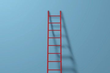 Step ladder against a wall. Growth, future, development concept. 3D Rendering - obrazy, fototapety, plakaty