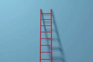 Deurstickers Step ladder against a wall. Growth, future, development concept. 3D Rendering © ink drop