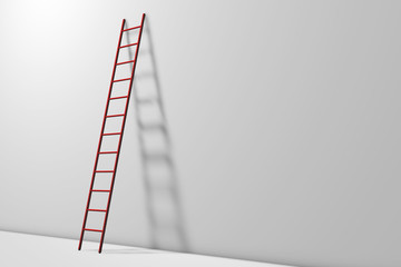 Step ladders against a wall. Growth, future, development concept. 3D Rendering © ink drop