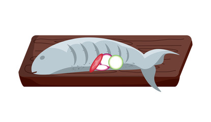 cutting board with food