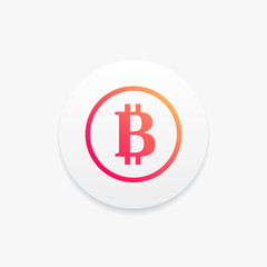 Bitcoin Round Vector Icon