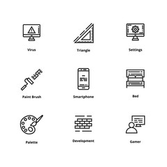 High quality line icons. Thin line icons for user interface and web