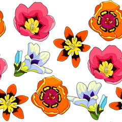 Egzotyczne kwiaty, ilustracja